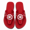 ESMAC Confort Rubí | Sandalia ligera roja con flor blanca