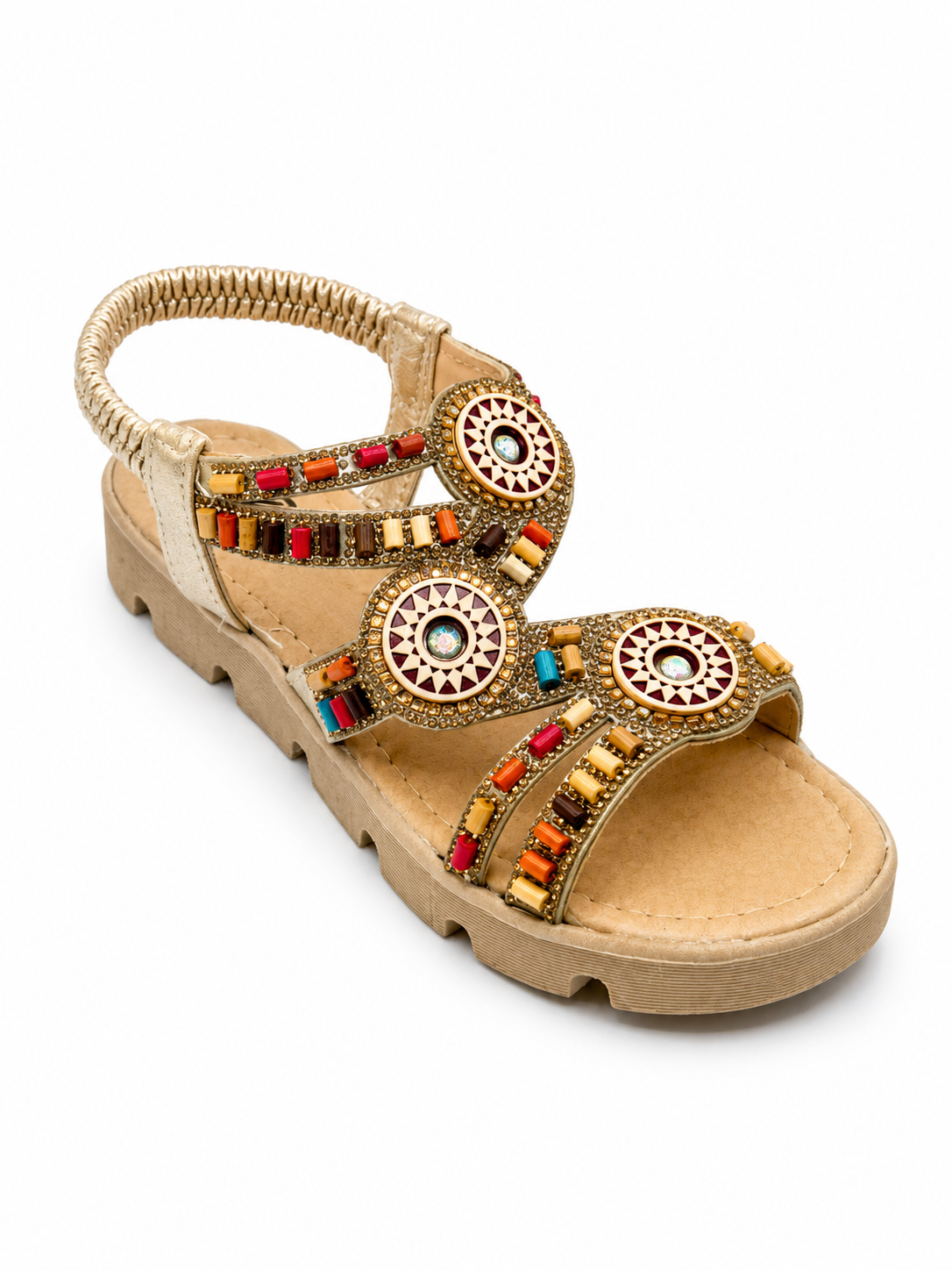 Sandalia Boutique de Plataforma con Pedrería y Destellos