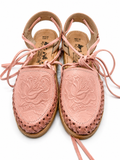 Huarache Boutique de Correas con Grabado de Rosa