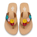ESMAC Confort Riviera | Sandalia ligera beige con flores multicolor