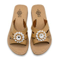 ESMAC Confort Siena | Sandalia ligera beige calada con flor